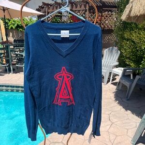 Genuine MLB Merchandise Blue and Red V-Neck Sweater Los Angeles Angels
